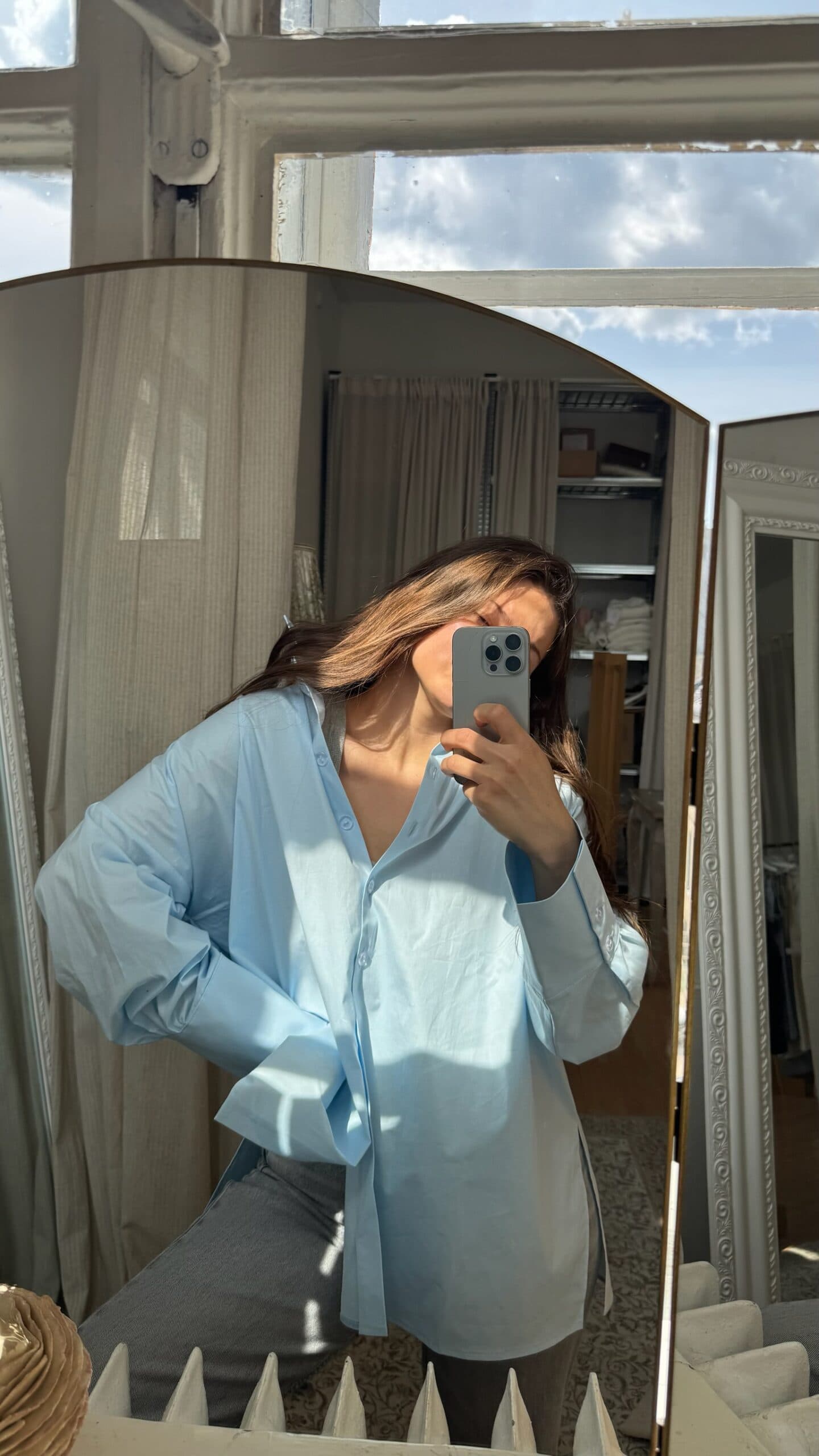 EGZT PREMIUM BABY BLUE OVERSIZE SHIRT
