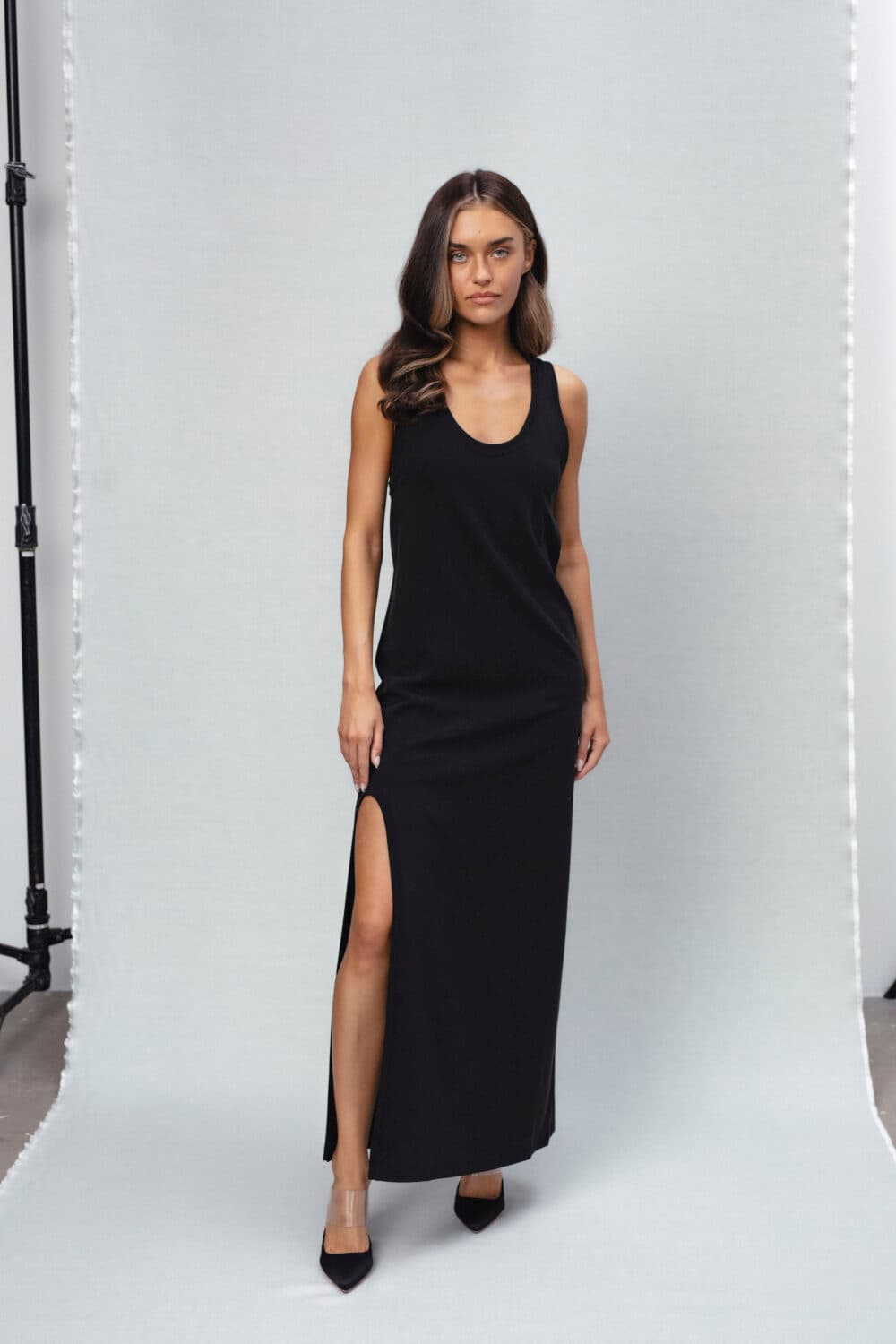 Women's clothing fashion. Breeze1 dress from unlabel ss/26 collection. Minimalist style, modern design, premium quality womenswear. Made in Lithuania.